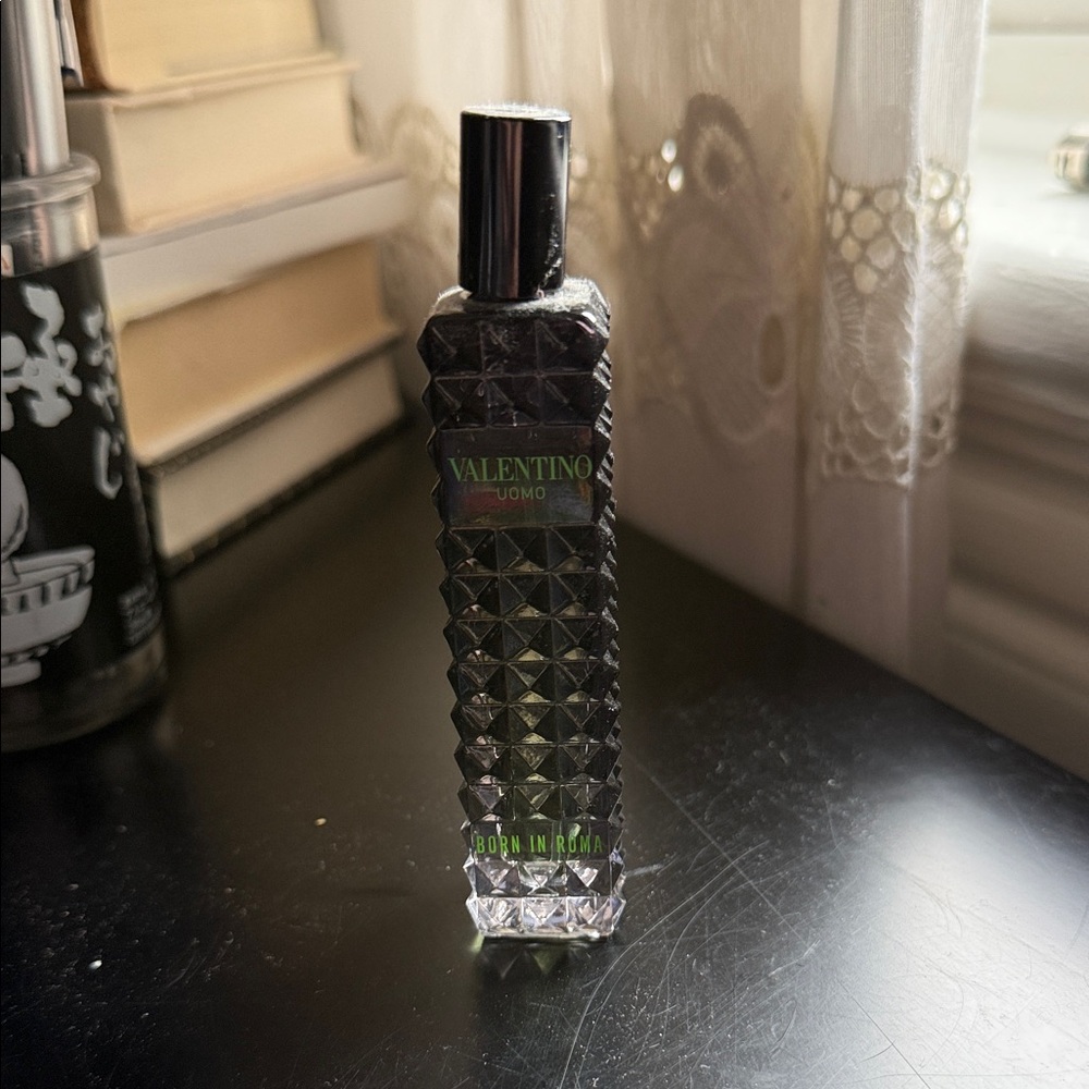 Valentino Uomo Studded Black Bottle with Subtle Green Accents